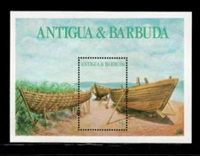 Antigua 1986 - Boats Ships - Souvenir Stamp Sheet - Scott #933 - MNH