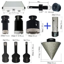 New Diamond Core Drilling Bits Set Ceramic Tile Granite Hole Saw Kit Cutter Tool