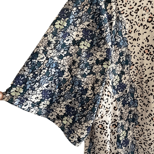 New Women's Plus Size 1X Blue Floral Summer Shirt Top Blouse Set of 2 NWT - 第 8/10 張圖片