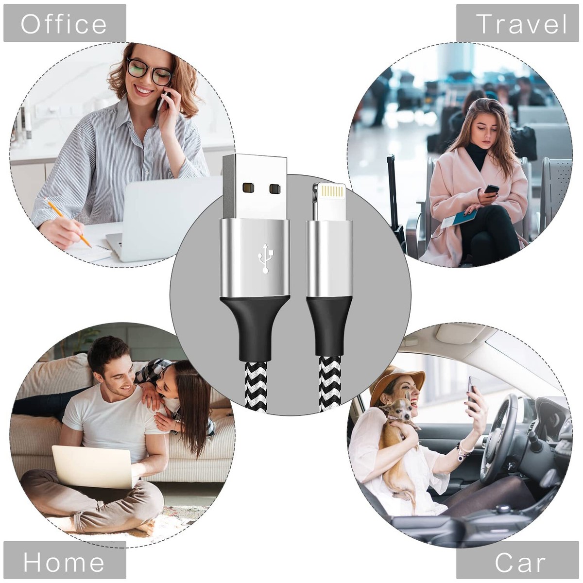 Cargador Rápido Para IPhone Certificado Apple Mfi Adaptador | Envío Gratis