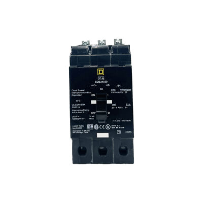 NIB - Square D - EDB34030 - Molded Case Circuit Breaker - 30A, 3-Phases, 480V
