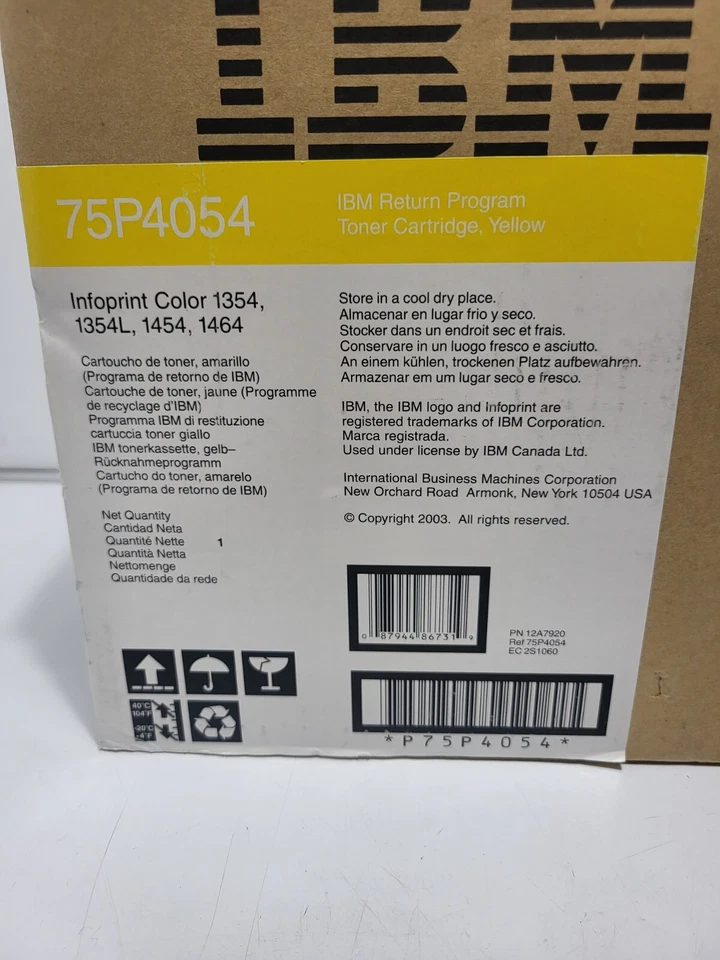 IBM 75P4054 yellow toner cartridge for Infoprint Color 1354 and 1464 Open Box - Image 2 of 4