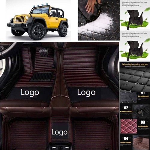 Fit For JEEP Wrangler All Models Car Floor Mats Custom Waterproof Luxury Carpets - Picture 3 of 28
