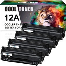 4PK Q2612A 12A Toner Compatible with HP LaserJet 1010 1012 1018 1020 1022nw 3015