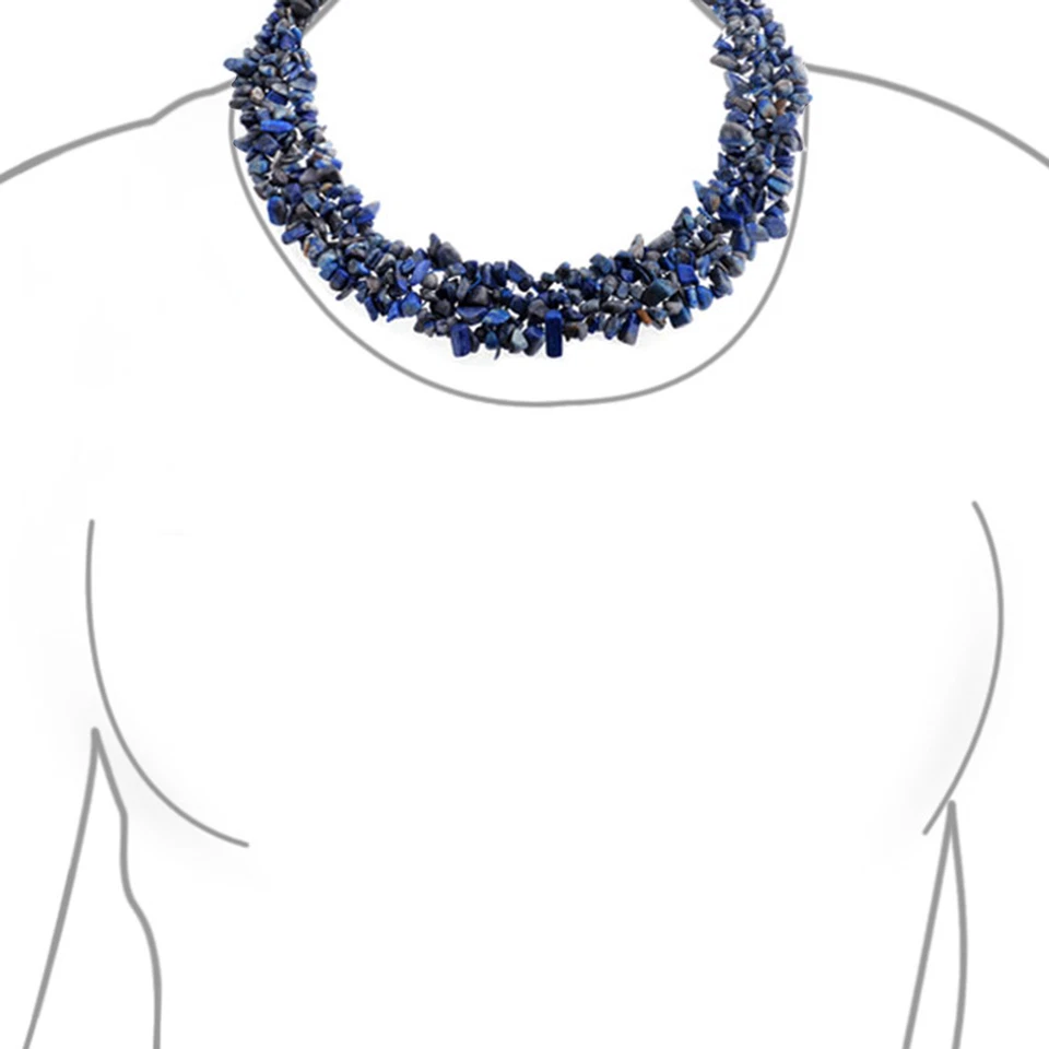 Conjunto de pulsera elástica collar babero llamativo con astillas de piedra más colores Foto 4 de 4