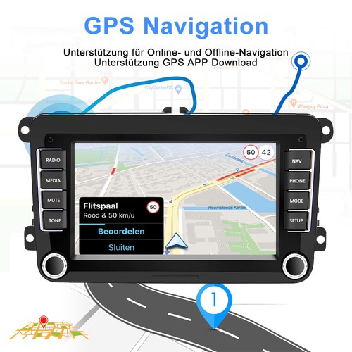 7" 2Din Autoradio Android 13.0 GPS Navi BT WIFI Für VW GOLF V Touran Caddy Polo - Bild 7 von 12