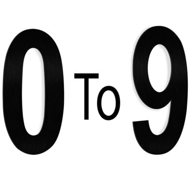 Barton 6'' House apt hotel Letter Number Black Stainless Steel Satin 0 to 9 ABCD