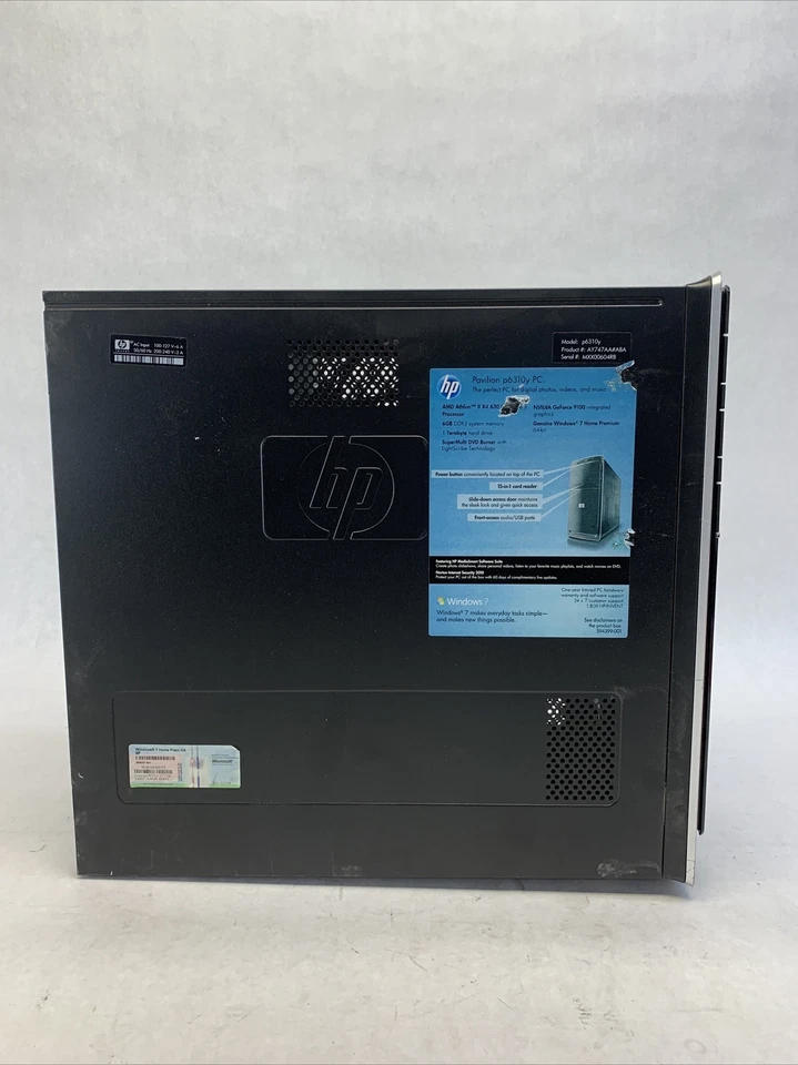 HP Pavilion P610y MT AMD Athlon 2 x4 630 2,8 GHz 4 GB de RAM sin disco duro sin sistema operativo Foto 4 de 4