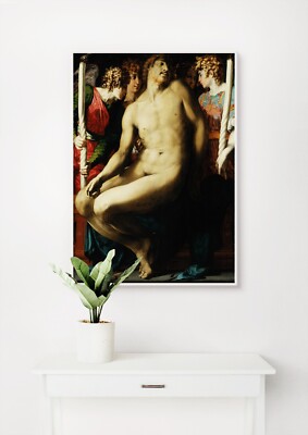 Rosso Fiorentino: Der tote Christus mit Engeln. Kunst Giclée Museum Geschenk Druck