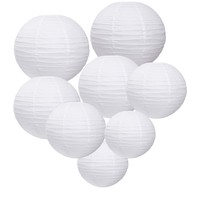 Blulu White Round Paper Lanterns Set Decoration Craft Paper Lamps For Christm... on sale Blulu White Round Paper Lanterns Set Decoration Craft Paper Lamps For Christm... on sale
