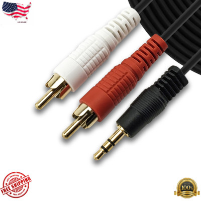 # 4.5FT 3.5mm Plug Jack to 2 RCA Male Stereo Audio Cable US 4.5 Ft
