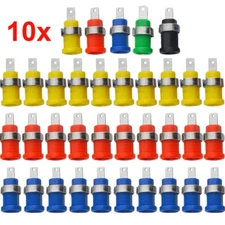 10 Pcs 4mm Banana Jack Female Panel Mount Banana Socket Binding Adapter