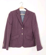 Magee Size 10 - Purple 100% Lambswool Tweed Lined Jacket Sarah Irish