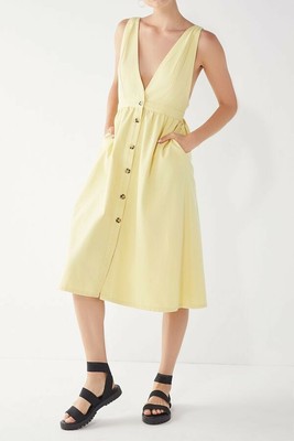 plunge down midi dress