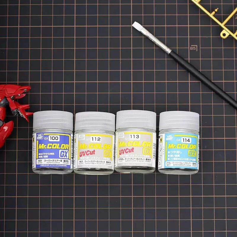 Mr. Hobby GX100-GX114 Super Clear III UV Cut Oil-Based Protective Paint - 18ml Bottle For Model Kits