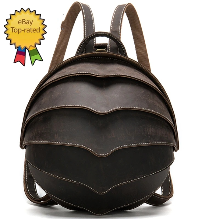 beetle backpack leather Crazy Horse Creative Fashion Backpack Stylish School Backpack Dark Brown Model Number Personalize Crazy Horse Leather Backpack: