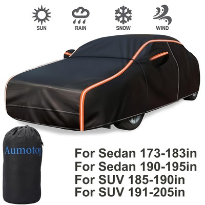 Full Car Cover for Outdoor Sun Dust Scratch Rain Snow Waterproof Breathable V4R4