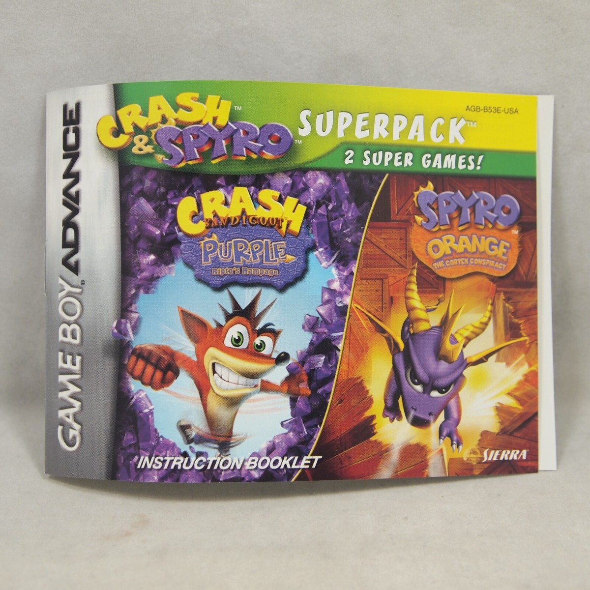 Crash Spyro Superpack Purple Orange (Game Boy Advance | GBA) BOX