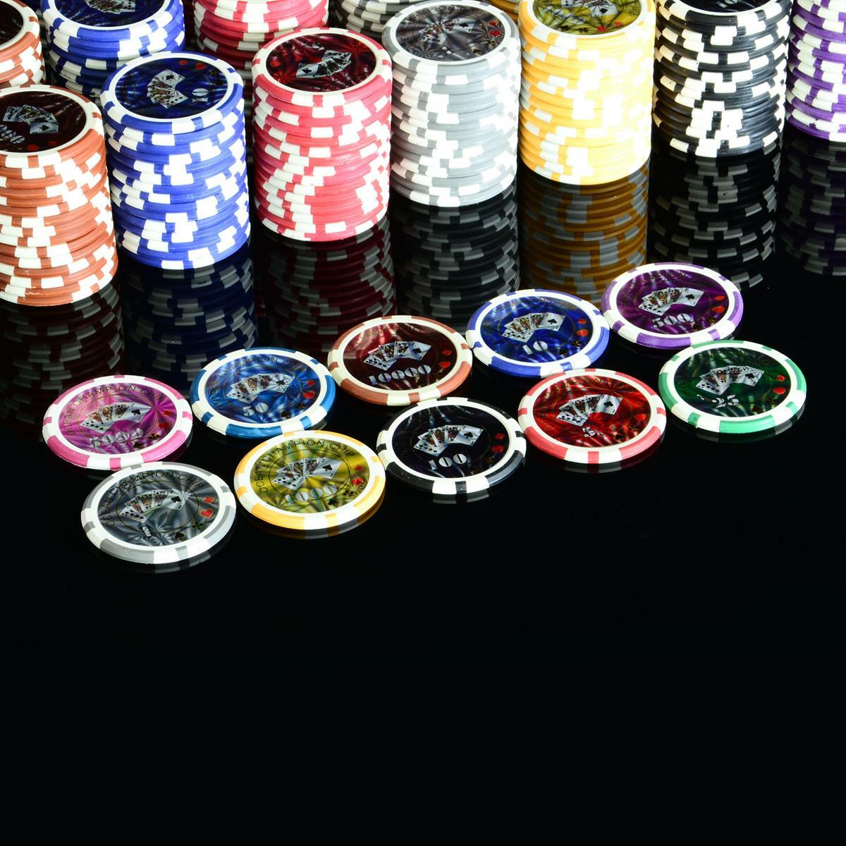50 PokerChips Wert 10 blau Laserchip 12g Metallkern Jetons Coin für Pokerkoffer eBay