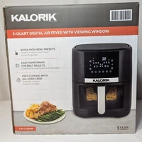 Kalorik® 5-Quart Digital Air Fryer with Viewing Window 10 Settings FT 52051 BK