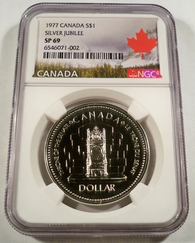 1977 NGC SP69 CANADA SILVER JUBILEE SILVER DOLLAR $1 SPECIMEN FINISH SP 69