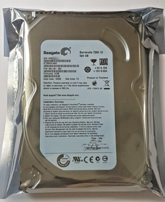 500 GB SATA Seagate Barracuda 7200.12 ST3500418AS 16MB HDD 3,5'' Festplatte Neu