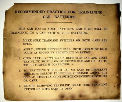 Railroad Safety Card Practice For Trainlining Rail Car Batteries Train