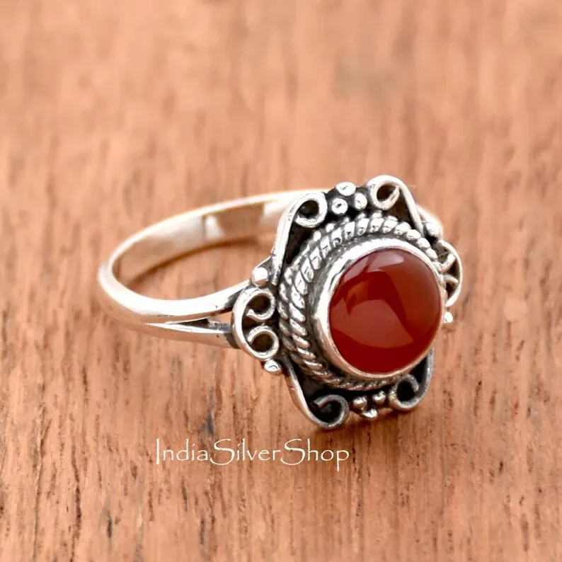 Carnelian Ring 925 Sterling Silver Ring Sterling Silver Ring - Etsy |  Statement rings unique, Sterling silver rings etsy, Unique rings