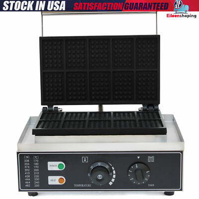 Commercial Nonstick Electric Waffle Maker Waffle Baker Machine 1500W