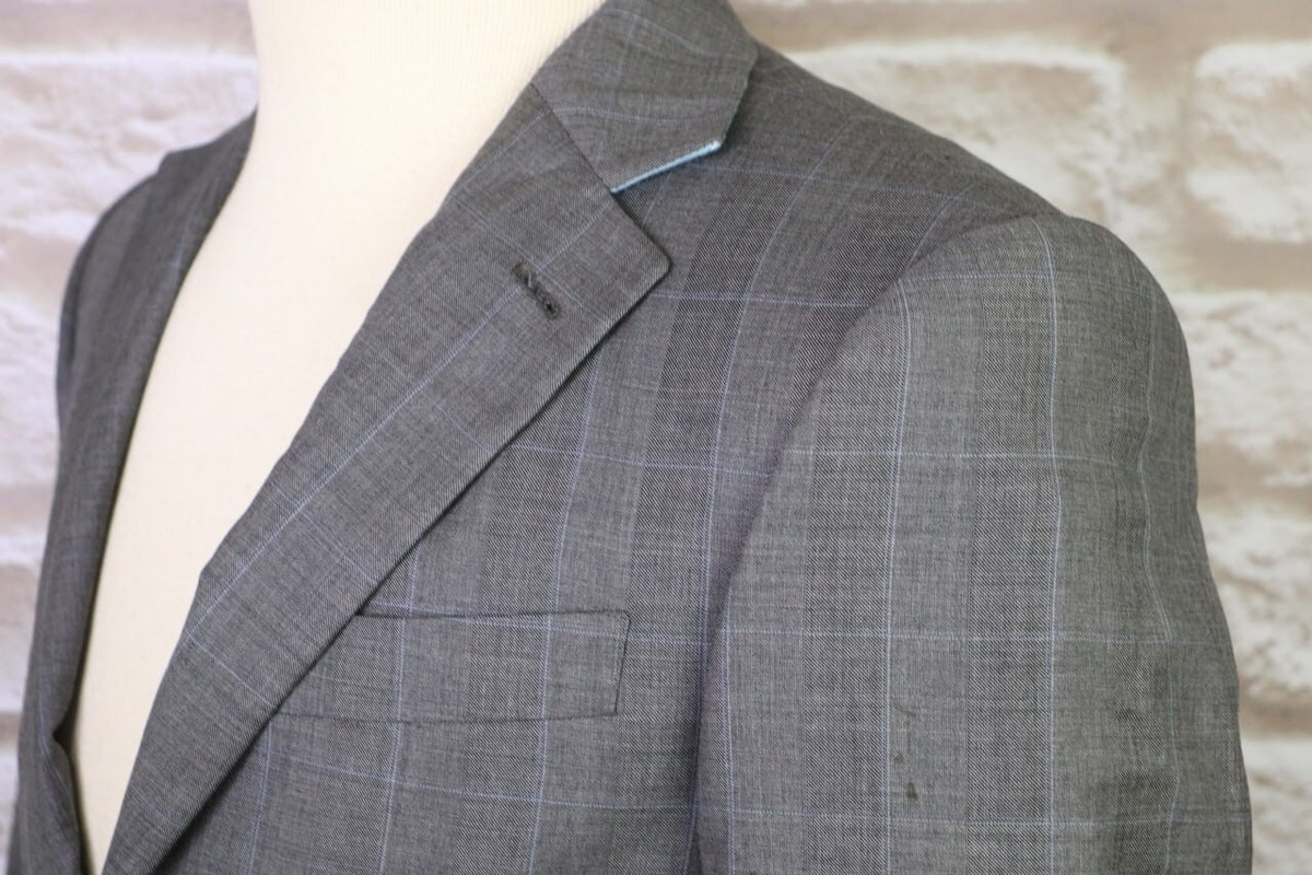 HACKETT LONDON ing. Loro Piana Gray Wool Two Button Blazer