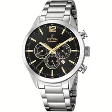 Festina Chronograph Men's Festina Watch F20343/4 Watch Festina Gold Indexes