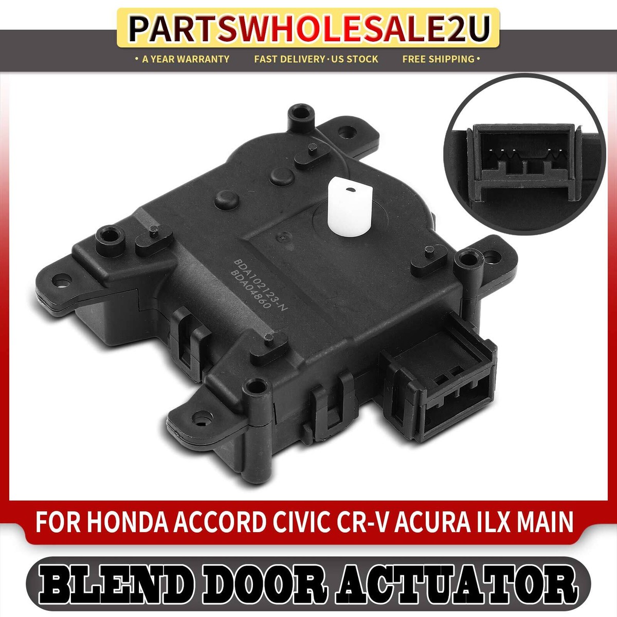 Main Blend Door Actuator for Honda Accord Civic CR-V Acura RDX ILX