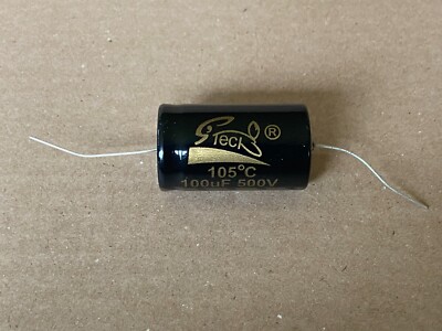 New Supertech 100 uf 500v Axial Capacitor Guitar Tube Amp & Radio Cap (Qty)