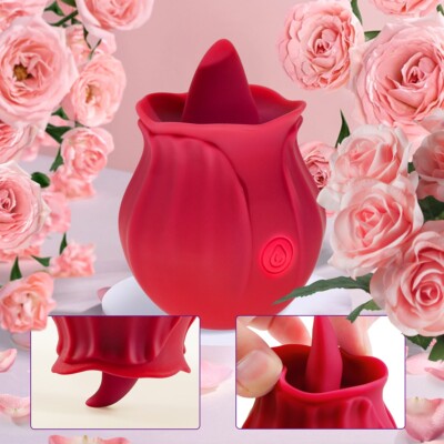 Valentine Rose Licking Vibrator Clit Sucker G-Spot Stimulator Oral Sex Toy Women