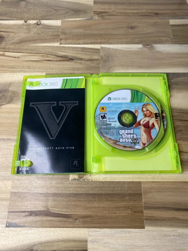 Grand Theft Auto Five V - GTA 5 - Microsoft Xbox 360 -  CIB - Tested and Working - Image 3 of 4