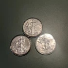 Lot of 3 -  2008 American Silver Eagles 1 oz. each 99.9% Silver  2015 2016 2018