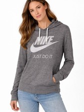 Nike Women's Gray Logo Hoodie - Just Do It