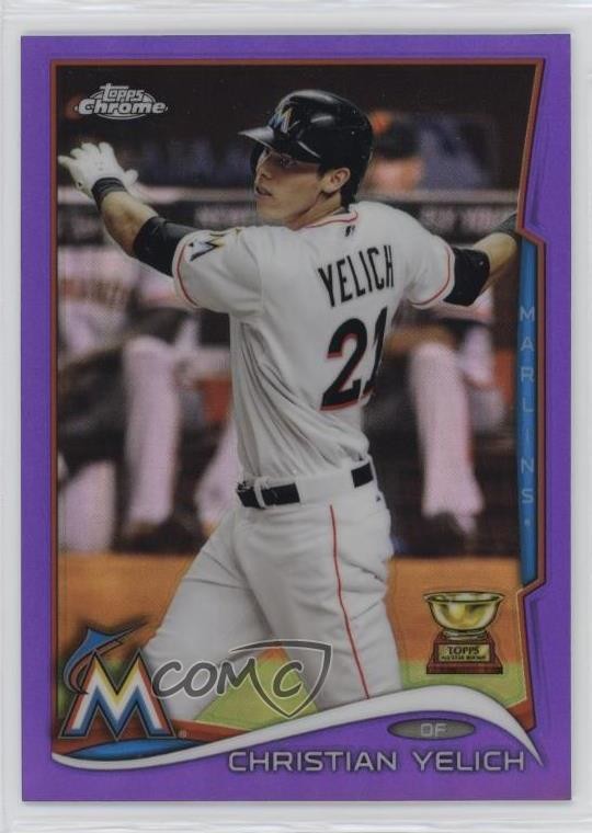 2014 Topps Chrome Retail Purple Refractor Christian Yelich #215 2d8