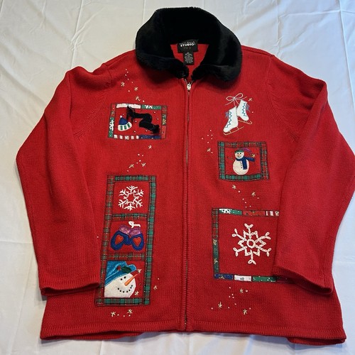 VTG CHRISTMAS SWEATER DESIGNERS ORIGINALS STUDIO JOY  Holiday large EUC