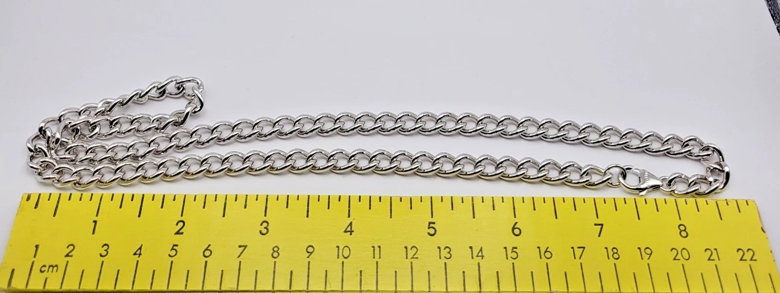 HSN Bellezza Bronze 7.5mm Silver Tone Curb Link Chain Necklace ~ 22" - product detail image 6