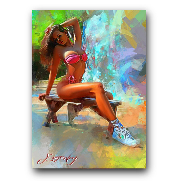 Katie Bell #3 Art Card Limited 42/50 Edward Vela Signed (Celebrities Women)