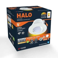 HALO RA 6" LED Recessed Light Trim, 5 Selectable CCT, D2W, 120-Volt, DM
