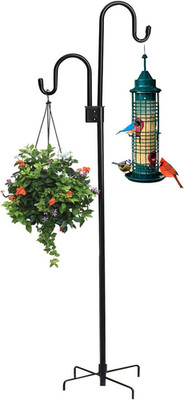 Shephard Hooks Outdoor 76 Inches for Lanterns Double Heavy 2 hooks-76in