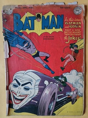 Batman #52 Fair (1.0) Joker Cover Story! DC Comics April-May 1949