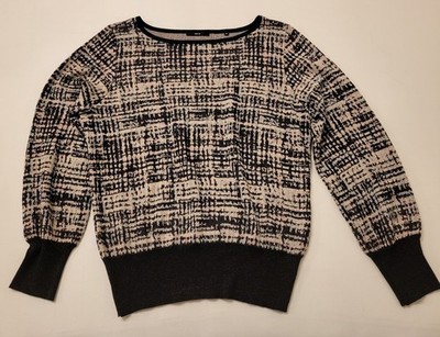 Zero Pullover Gr.44  Farben rose/schwarz/beige/silber mit Silbergarn