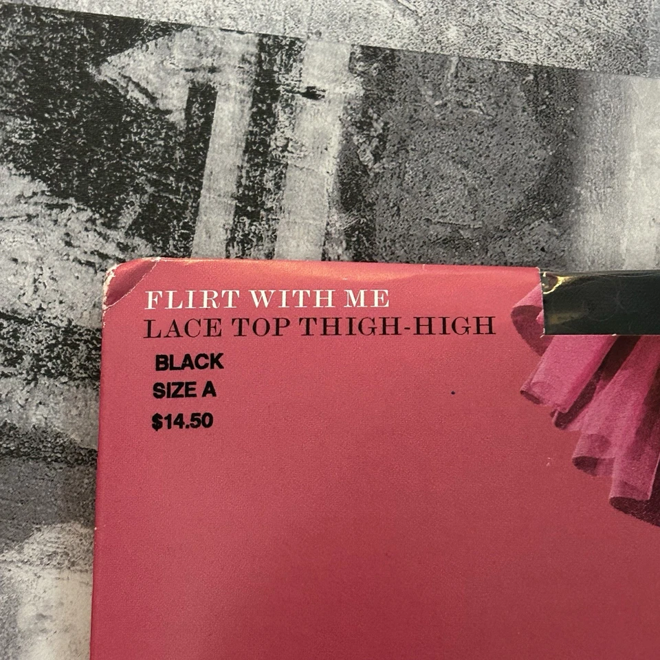 Victoria's Secret Flirt With Me Black Lace Top Thigh-Highs Size A New - Image 4 of 4