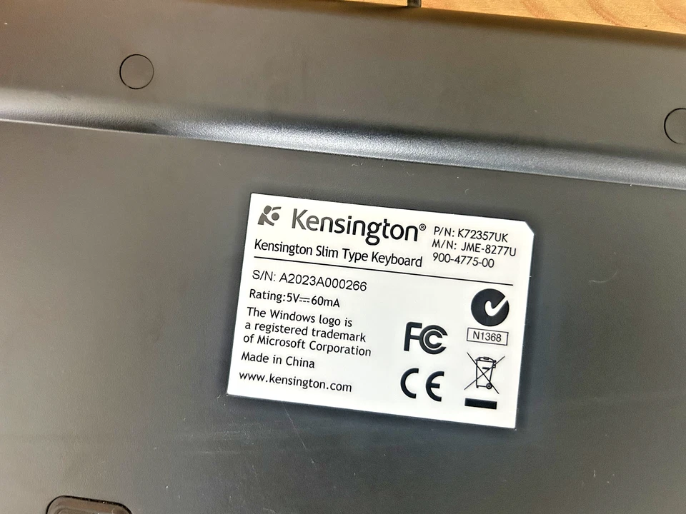 Kensington Advance Fit Wired Full-Size Slim Keyboard K72357UK QWERTY 2 m USB-A C - Image 4 of 4