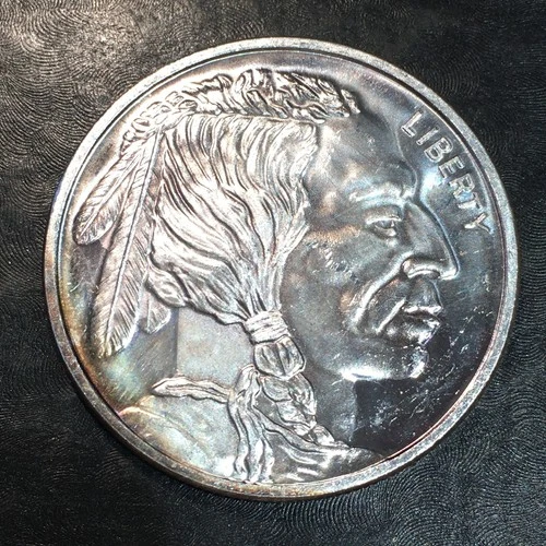 1oz Silver Bullion Older Buffalo and Indian style WE COMBINE SHIP #R765