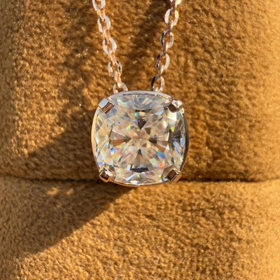 #ad RARE 11.25 Ct White Treated Diamond Cushion Cut Pendant 925 Sterling Silver $207.00