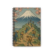 Spiral Notebook Student Journal Ukiyo-e Mount Fuji Pilgrimage